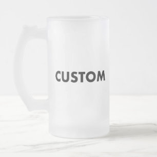 Taza De Cristal Esmerilado Tarro de cerveza personalizado escarchado en blanc
