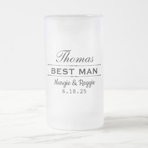 Taza De Cristal Esmerilado TARRO ESCARCHADO FIESTA DE BODAS DEL PADRINO (16 o
