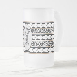 Taza De Cristal Esmerilado Tasse en verre glacé. Tribal Ethnic/Marron
