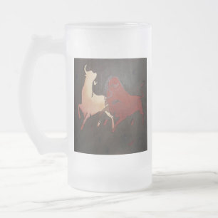 Taza De Cristal Esmerilado Taurean Bulls Animal Art