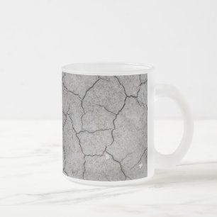 Taza De Cristal Esmerilado Taza: Arcilla Gris Seca Agrietada. Acabado esmeril