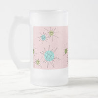 Taza atómica icónica rosada del vidrio esmerilado