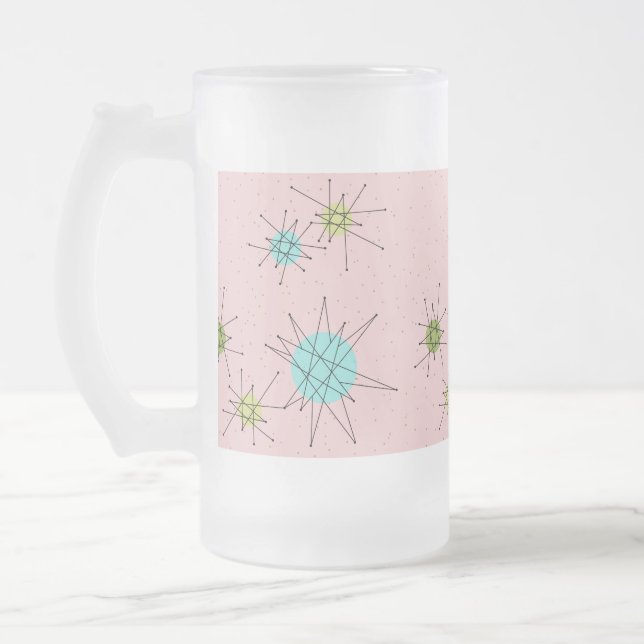 Taza De Cristal Esmerilado Taza atómica icónica rosada del vidrio esmerilado (Izquierda)