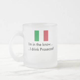 Taza De Cristal Esmerilado Taza: Bebo Prosecco