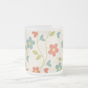 Taza De Cristal Esmerilado Taza de café de vidrio esmerilado con flores