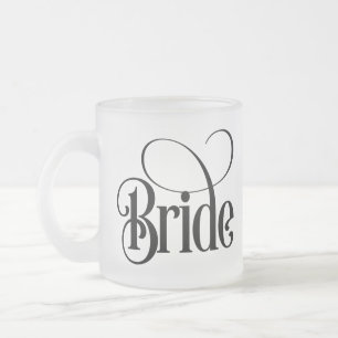 Taza De Cristal Esmerilado Taza de café de vidrio esmerilado (diseño 3) Novia