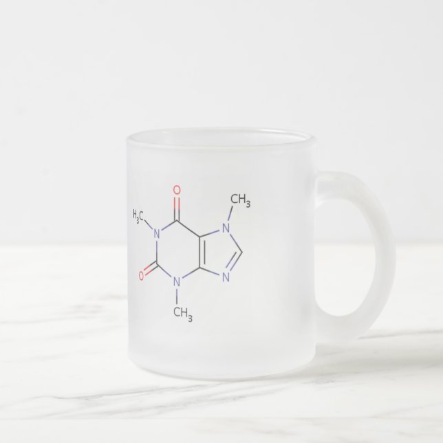 Taza De Cristal Esmerilado ¡Taza de café del cafeína! (Derecha)