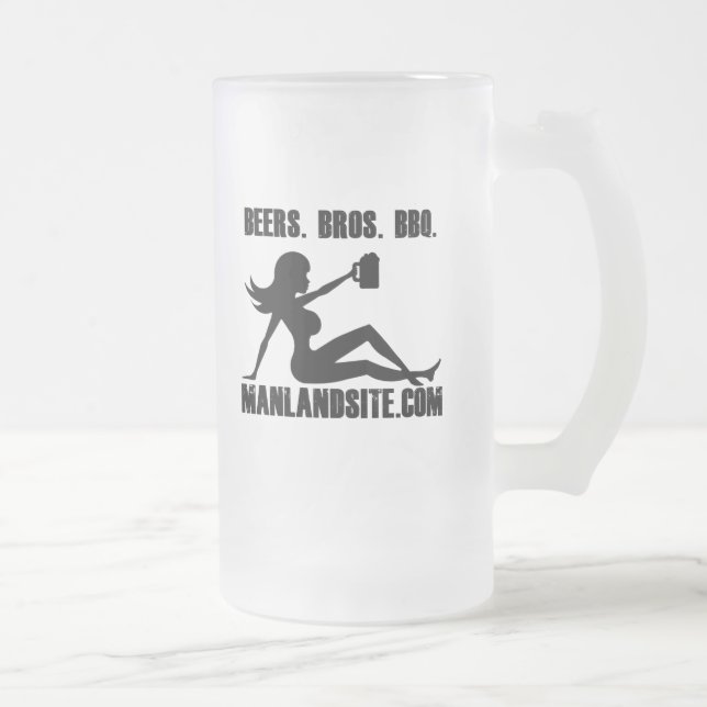 Taza De Cristal Esmerilado ¡Taza de cerveza de Manland/de Mancave! (Derecha)