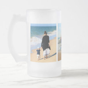 Taza De Cristal Esmerilado Taza de cerveza de vidrio esmerilado con collage d