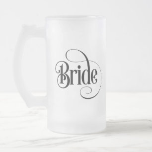 Taza De Cristal Esmerilado Taza de cerveza de vidrio esmerilado novia