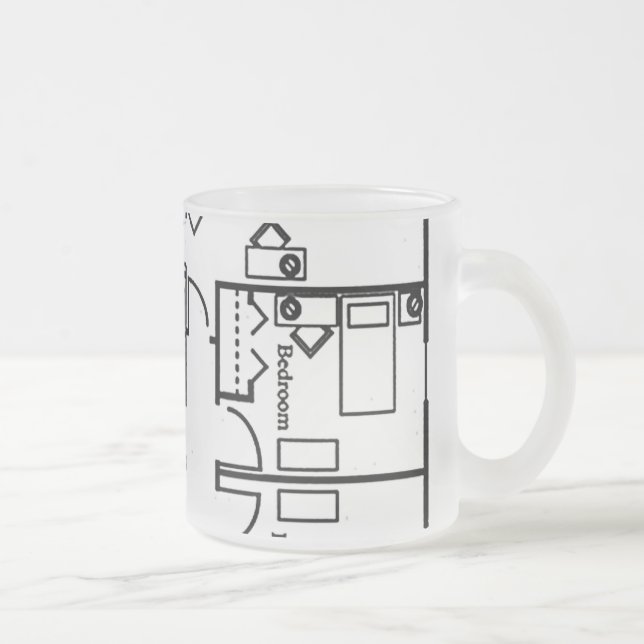 TAZA DE CRISTAL ESMERILADO ¡TAZA DE LOS ARQUITECTOS - DISEÑO DE DESIGN (Derecha)