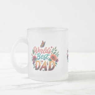 Taza De Cristal Esmerilado Taza de Vidrio Esmerilado - 10 oz Diseño "Mejor Pa