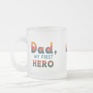Taza De Cristal Esmerilado Taza de vidrio esmerilado 10 oz - "Papá, mi primer