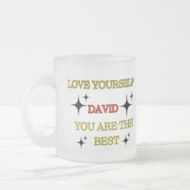 Taza De Cristal Esmerilado Taza de vidrio esmerilado ama a ti mismo eres el m