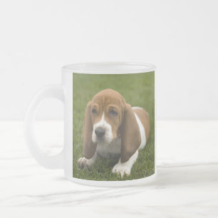 Taza De Cristal Esmerilado Taza de vidrio esmerilado cachorro Basset Hound am
