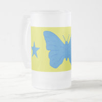 Taza de vidrio esmerilado con bandera de Bady Bass