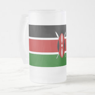 Taza De Cristal Esmerilado Taza de vidrio esmerilado con bandera de Kenia