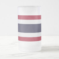 Taza de vidrio esmerilado con bandera de Tailandia