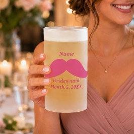 Taza De Cristal Esmerilado Taza de vidrio esmerilado con bigote rosa de dama 