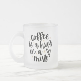 Taza De Cristal Esmerilado Taza de vidrio esmerilado con cita de café acogedo