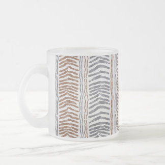 Taza De Cristal Esmerilado Taza de vidrio esmerilado con franja moderna gris 