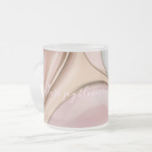 Taza de vidrio esmerilado con gráfico abstracto el