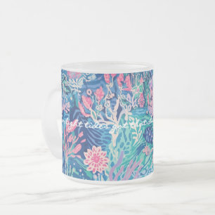 Taza De Cristal Esmerilado Taza de vidrio esmerilado con gráfico elegante