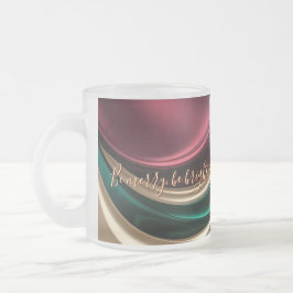 Taza De Cristal Esmerilado Taza de vidrio esmerilado con gráfico elegante