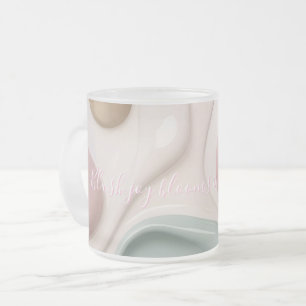Taza De Cristal Esmerilado Taza de vidrio esmerilado con gráfico elegante