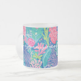 Taza De Cristal Esmerilado Taza de vidrio esmerilado con gráfico elegante