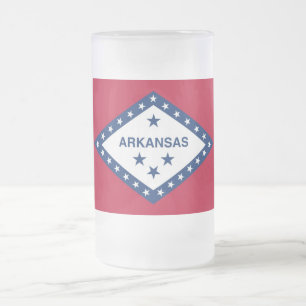Taza De Cristal Esmerilado Taza de vidrio esmerilado con la bandera de Arkans