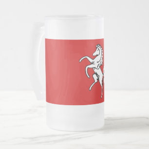 Taza De Cristal Esmerilado Taza de vidrio esmerilado con la bandera de Kent, 