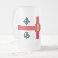 Taza de vidrio esmerilado con la bandera de Montre