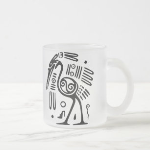 Taza De Cristal Esmerilado Taza de vidrio esmerilado con motivo mexicano anti