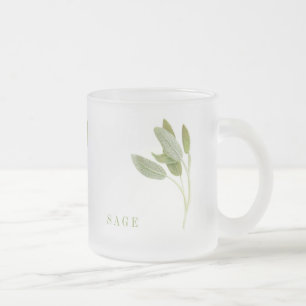 Taza De Cristal Esmerilado Taza de vidrio esmerilado con salvia fresca
