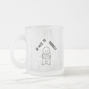 Taza De Cristal Esmerilado ☕ Taza de vidrio esmerilado con "Sé amable contigo