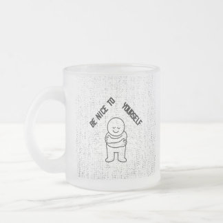 Taza De Cristal Esmerilado ☕ Taza de vidrio esmerilado con "Sé amable contigo