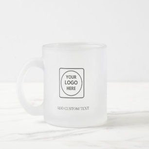 Taza De Cristal Esmerilado Taza de vidrio esmerilado con texto de logotipo si