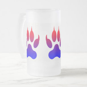 Taza De Cristal Esmerilado Taza de vidrio esmerilado de 470 ml Tiger Paws