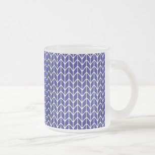 Taza De Cristal Esmerilado Taza de vidrio esmerilado de punto azul real