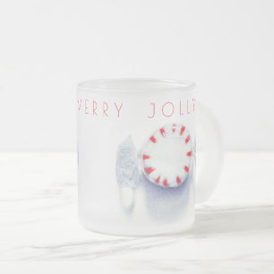 Taza De Cristal Esmerilado Taza de vidrio esmerilado FELIZ NAVIDAD CARAMELO D