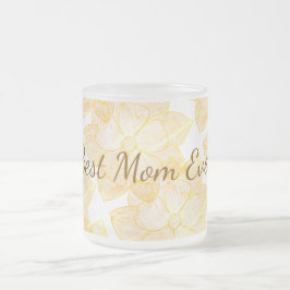 Taza De Cristal Esmerilado Taza de vidrio esmerilado floral iluminada por el
