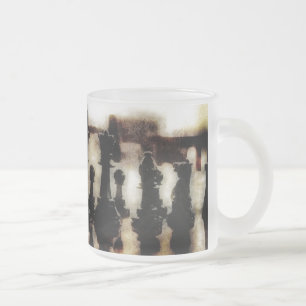 Taza De Cristal Esmerilado Taza de vidrio esmerilado Grunge de Ajedrez