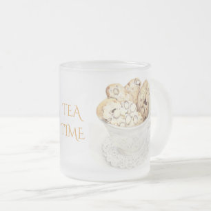Taza De Cristal Esmerilado Taza de vidrio esmerilado "Hora del té" BISCOTTI