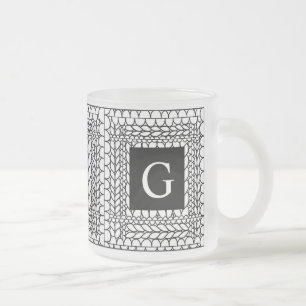 Taza De Cristal Esmerilado Taza de vidrio esmerilado KNIT PURL WHITE + Inicia