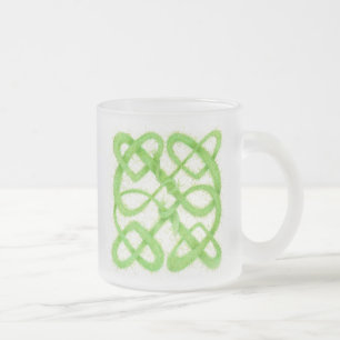 Taza De Cristal Esmerilado Taza de vidrio esmerilado NUDO CELTA VERDE