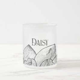 Taza De Cristal Esmerilado Taza de vidrio esmerilado personalizada Daisy