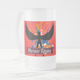 Taza De Cristal Esmerilado Taza de vidrio esmerilado Rebel Tribe™ “Phoenix Ri