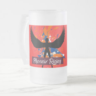 Taza De Cristal Esmerilado Taza de vidrio esmerilado Rebel Tribe™ “Phoenix Ri
