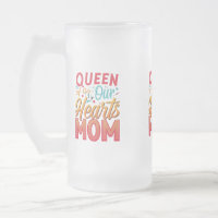Taza de vidrio esmerilado Reina de Nuestros Corazo